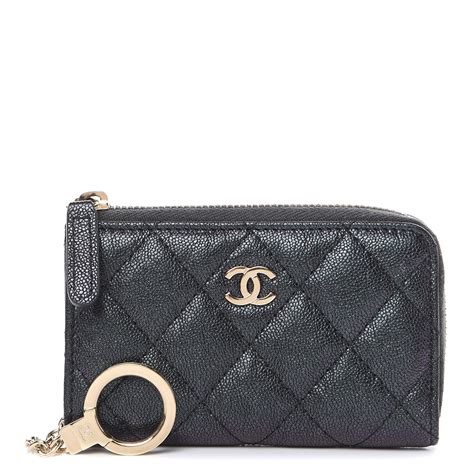 chanel zipped key holder|chanel 6 ring key holder.